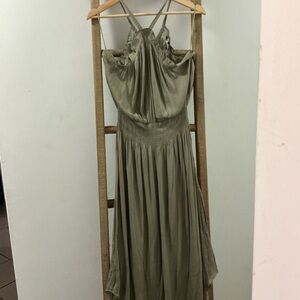 Chic Asymmetrical Olive Dress